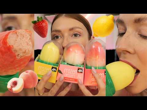 How To Eat The Viral Frozen Dessert?! 😳 🍓🍋🍦 #asmr #mukbang