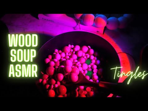 ASMR| WOOD SOUP ASMR| Brain massage + Tingly Triggers, Fall asleep in 10 minutes | Dark Screen