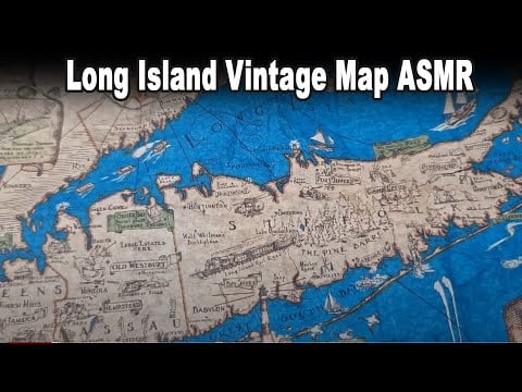 LONG ISLAND Vintage Illustrated Map With Landmarks and Events |  ASMR map analysis
