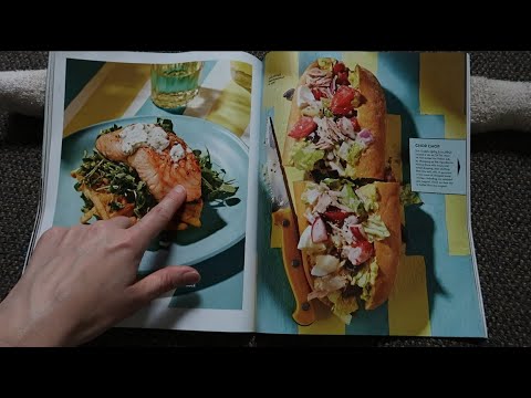 Early Evening Whispers about Spring Foods! ASMR Magazine Flip Through