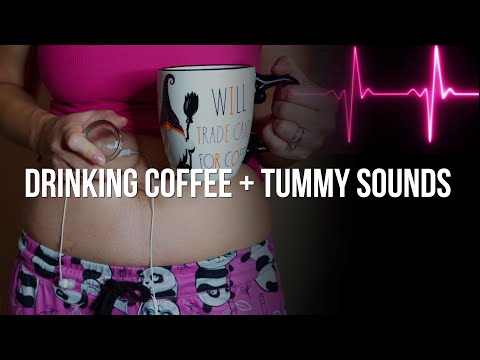 Happy Heartbeats Coffee Tummy Sounds | Female Heartbeat ASMR