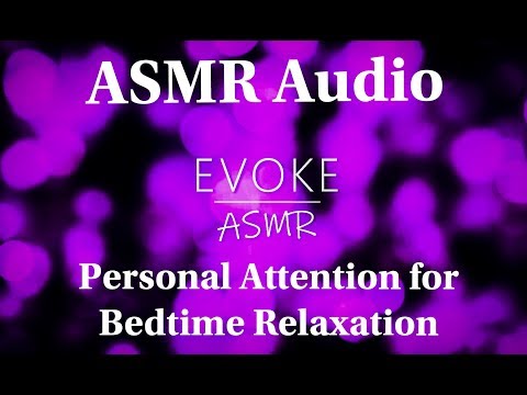 ASMR *Audio* Head Massage, Ear Stroking/Cupping, Hair Brushing, Whispers at Bedtime, Rain Sounds