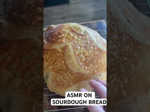 ASMR on a fresh loaf of sourdough bread #asmr #relax #sourdough #tapping #notalking