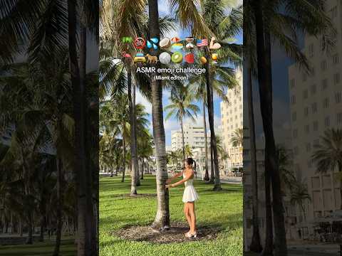 ASMR Emoji challenge in Miami!😍🏖️ Should I do more in public videos? Lmk 🌴 #asmr #emoji #miami