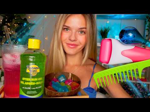 ASMR Girl Who's Obsessed With You Cools You Down 🧊💙 Hot Summer Night Roleplay 🌙
