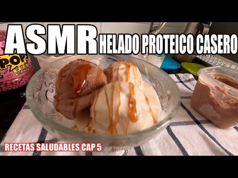 ASMR | Helado proteico casero (Sin azúcares y bajo en calorías)