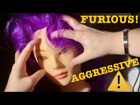 ASMR|⚠️FAST AGGRESSIVE LOUD SCRATCHING MASSAGE TAPPING ON MANNEQUIN HAIR/HEAD/FACE/SCALP/EARS/NECK