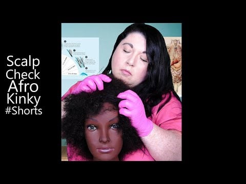 ASMR Scalp Check with Gloves on Afro/Kinky Hair #Shorts