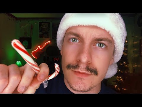 [ASMR] Poking Your Face with A Candy Cane | Lens Tapping | Visual ASMR Triggers