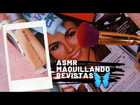 ASMR/ MAQUILLANDO MUJERES EN REVISTAS/ Brushing/ Relajante/ Andrea ASMR 🦋