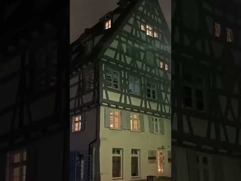 Peeking Into German Village Windows At Night! #germany  #ulmcity #nightwalks #villagelife