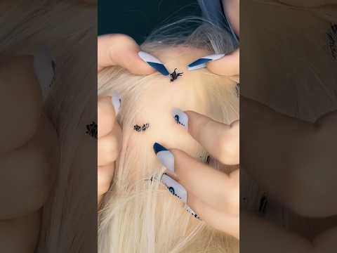 Lice check & hair play #asmr #relax #visualtingle #nails #satisfying #tingles