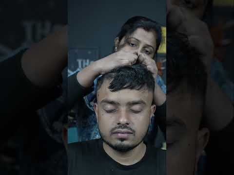 Indian Lady Barber Doing Super Oil Massage ASMR #shorts
