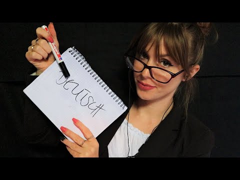 ASMR GERMAN TEACHER ROLE PLAY - learn Deutsch with me