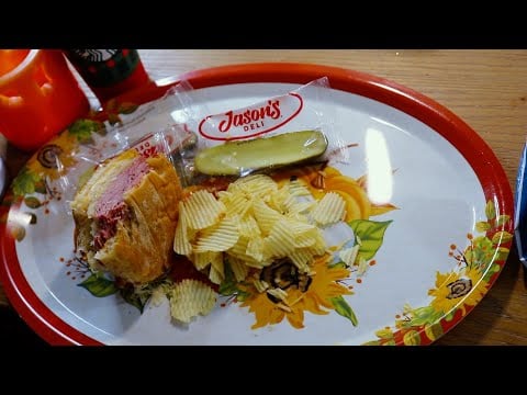 Jason Deli Ruben Sandwich Ruffle Chips Pickles ASMR Eating Sounds
