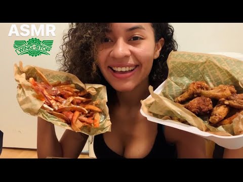 ASMR -WINGSTOP MUKBANG | LEMON PEPPER, HOT HONEY BUFFALO RANCH FRIES