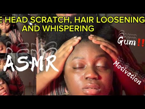 ASMR💫HEAD SCRATCH, HAIR LOOSENING AND WHISPERING