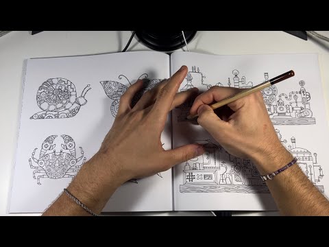 ASMR: Color with me (drawing and tracing sounds)