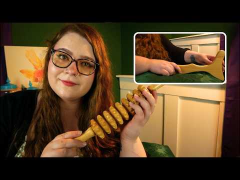 Massaging You with Wooden Rollers & Tools for Sleep 💤 ASMR Personal Attention Roleplay