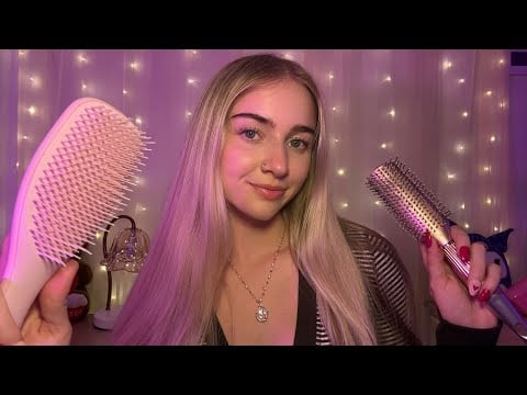 Hair Play ASMR For Sleep!😴 Clipping, Curling, Braiding, Etc 