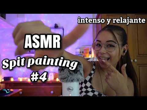 ASMR SPIT PAINTING #4💦Limpio tu carita! (Intensos mouth sounds+Visual) ASMR para dormir-Pandasmr