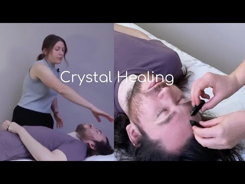 Calming Crystal Healing and Energy Moving with Gems - Real Person ASMR