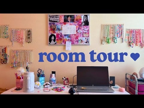 ASMR Updated Room Tour 💙 (whispered & soft spoken)