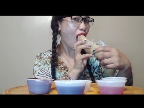 STICKY RICE NO CHEWING WITH DIFFERENT SAUCE#everyone #mukbang #eatingshow #food #eating #shortsfeed 