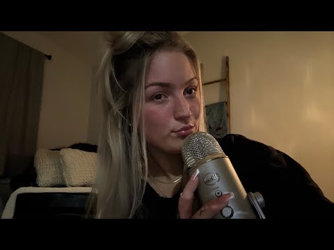 ASMR cozy whisper ramble + mic brushing & hair play ☁️❄️