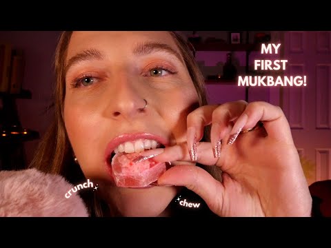 ASMR Eating Edible Crystals 🍭✨💎 MY FIRST MUKBANG! (crunchy, eating, mouth sounds)