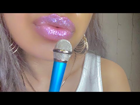 ASMR w/ Tiny Mic Wet Mouth Sounds, Kisses, Camera tapping, Lipgloss + MORE (LoFi)