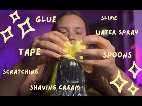 ASMR Triggers Directly on the Mic | Glue, Shaving Cream, Spoons, and More!