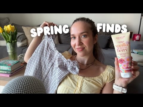 ASMR Spring Haul 🌼🌷💖 | Clothes, Beauty, Books & More (Fabric Sounds, Book Triggers, Whispers)