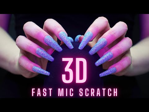 Asmr Fast and Aggressive Mic Scratching - Brain Scratching with Long Nails | No Talking for Sleep