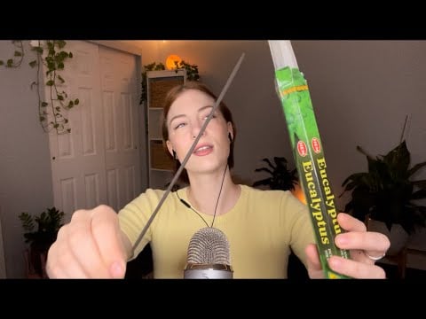 Asmr waving fragrant eucalyptus incense for calm #shorts