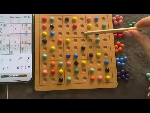 ASMR - Wooden Colored Sudoku - Clicky Whispers