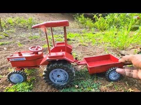 mini Swaraj tractor stuck in mud jcb Loading sand help tractor Video mud toys
