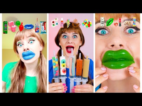 ASMR Emoji Sour Candy, Chewy Lips, Jelly Fruits Mukbang Eating Full Video