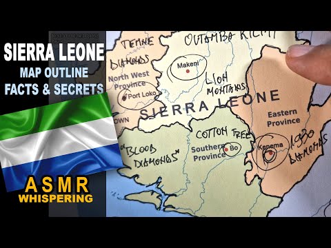 SIERRA LEONE !! map contour tracing & provinces | Facts and Secrets | ASMR whispered geography facts