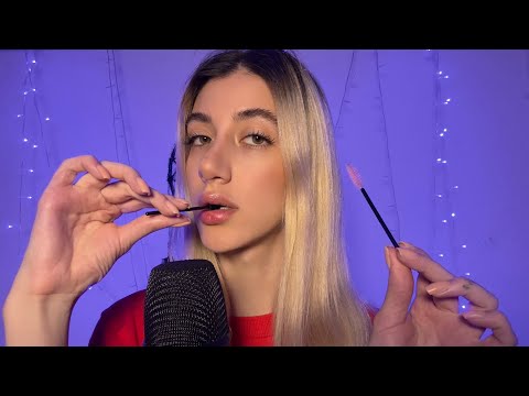 ASMR| tingly spoolie nibbling(gently mouth sound & whispering)