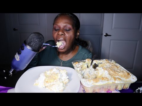 SWEET WHIP BANANA PUDDING ASMR EATING SOUNDS