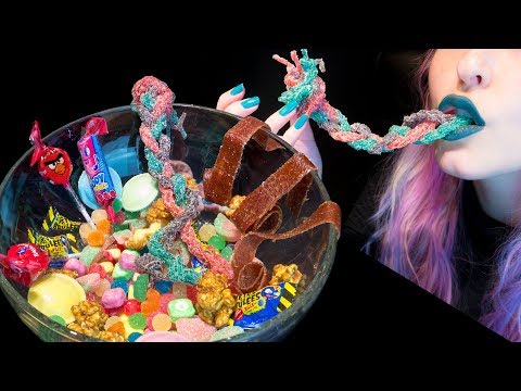 ASMR: International Halloween Candy Bowl | Huge Sugar Braid 🎃 Sour Patch 🎃 Popcorn ~ [No Talking|V]😻