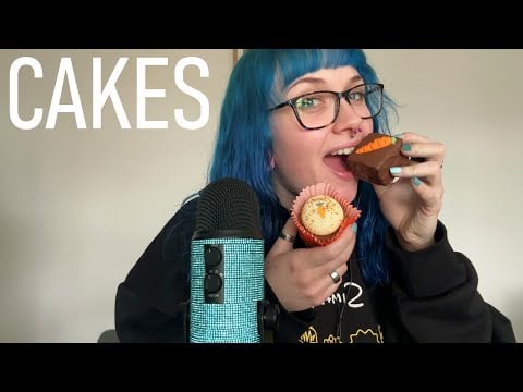 ASMR Eating Chocolate Easter Cake & Carrot Cupcake 🎂🥕