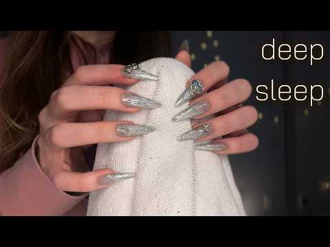 ASMR Towel Scratches for Relaxation and Sleep | Ambient Thunder Brown Noise