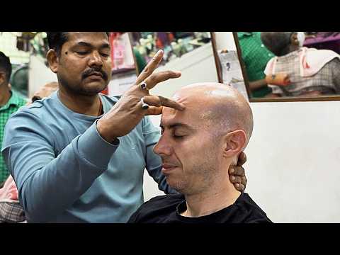 Deep Relaxation Head Massage in a Silent Indian Barbershop | Guaranteed ASMR Triggers