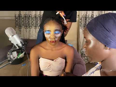 ASMR HALLOWEEN MAKEUP APPLICATION, SCALP SCRATCHING, BACK SCRATCHING, EAR CLEANING GUM CHEWING RELAX