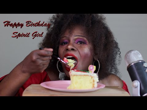 ASMRTHECHEW BIRTHDAY CAKE ASMR EATING SOUNDS