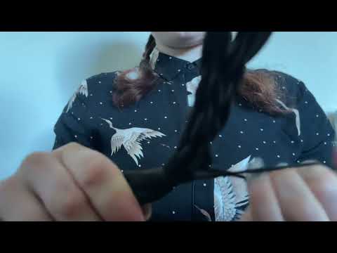 ASMR doing your hair🪮💇‍♀️ real hair play, straightening, braiding & brushing sound