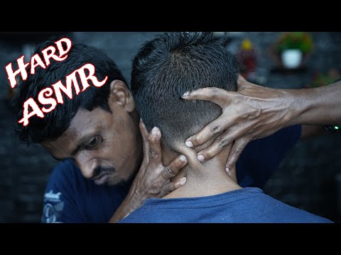 Hard Head Massage By Strong Wrist Barber | ASMR Head And Neck Massage With Neck Cracking