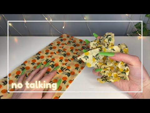 ASMR Beeswax wraps! 🐝 (Tapping, scratching, crumpling, folding)